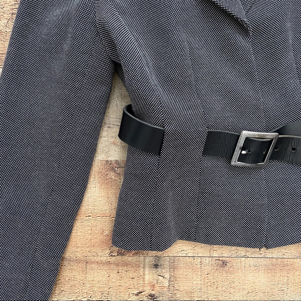 Belted Gray Blazer (Tiny Micro-Dot Pattern) - So … - image 5